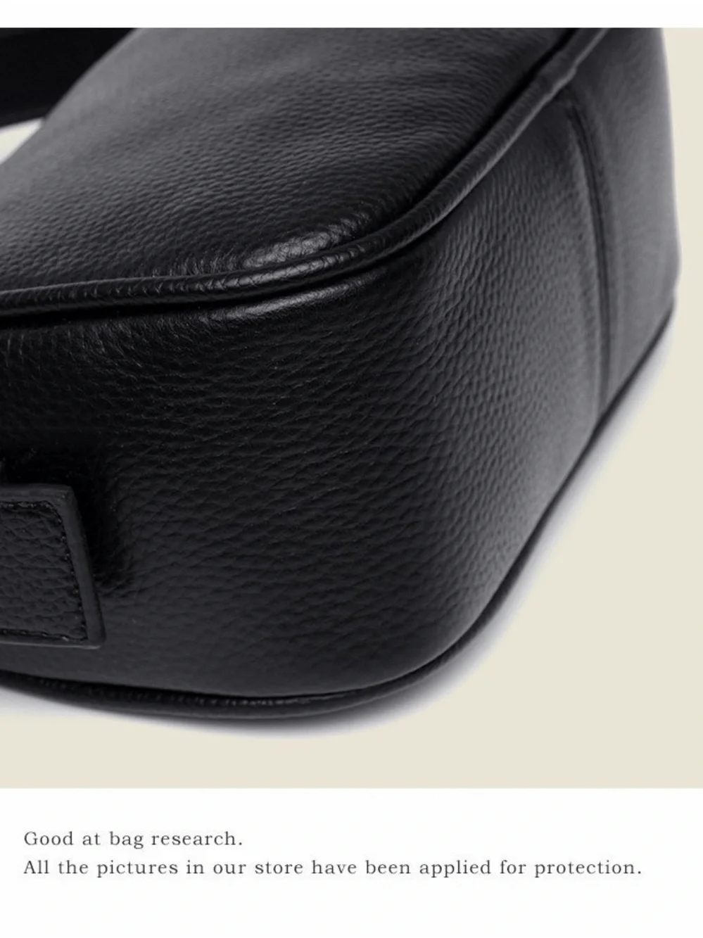 Classic Black Genuine Leather Crossbody Bag - Sleek Everyday Shoulder Purse